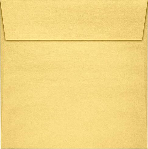 مغلفات دعوة مربعة من LUXPaper | قشر واضغط | 5 1/2 بوصة × 5 1/2 بوصة | ذهبي ميتاليك | 80 رطل. نص | 50 الكمية in Saudi Arabia