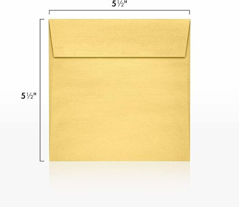 مغلفات دعوة مربعة من LUXPaper | قشر واضغط | 5 1/2 بوصة × 5 1/2 بوصة | ذهبي ميتاليك | 80 رطل. نص | 50 الكمية in Saudi Arabia