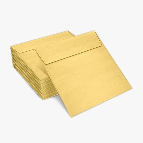 مغلفات دعوة مربعة من LUXPaper | قشر واضغط | 5 1/2 بوصة × 5 1/2 بوصة | ذهبي ميتاليك | 80 رطل. نص | 50 الكمية in Saudi Arabia