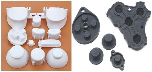 Colorful Full Buttons L R ABXY Keypad Buttons with Silicone Conductive Button Pad for NGC Controller (Pink) in Saudi Arabia