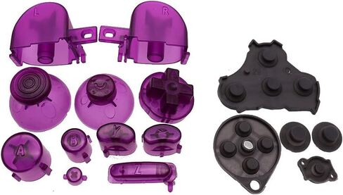 Colorful Full Buttons L R ABXY Keypad Buttons with Silicone Conductive Button Pad for NGC Controller (Pink) in Saudi Arabia