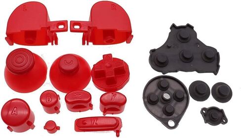 Colorful Full Buttons L R ABXY Keypad Buttons with Silicone Conductive Button Pad for NGC Controller (Pink) in Saudi Arabia