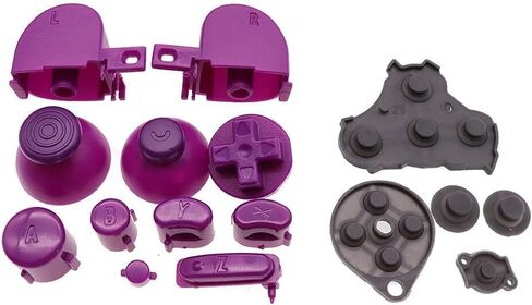 Colorful Full Buttons L R ABXY Keypad Buttons with Silicone Conductive Button Pad for NGC Controller (Pink) in Saudi Arabia