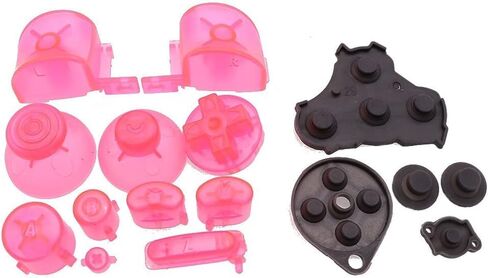 Colorful Full Buttons L R ABXY Keypad Buttons with Silicone Conductive Button Pad for NGC Controller (Pink) in Saudi Arabia