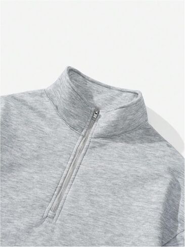 SweatyRocks Women's Plus Size Half Zip Up Sweatshirts Long Sleeve Casual Letter Graphic Oversized Pullover Tops in Saudi Arabia