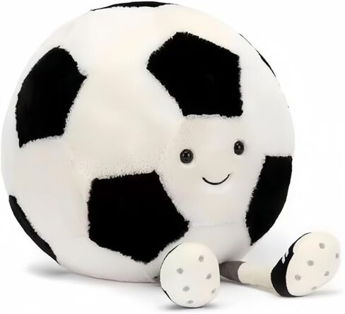 Football Throw Pillow 13.7" Cute Round Sports Plush Pillow Toy Fluffy Soft Throw Pillow for Bedroom Decoration and Boy Girls Children Birthday (White) in Saudi Arabia
