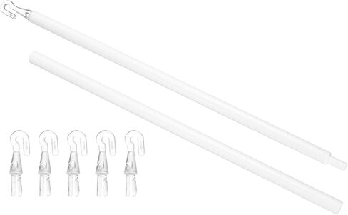 uxcell 24" Blinds Wand Replacement, Combinable Blinds Tilt Wand with Hook, Vertical Blind Rod Stick for Window Curtain Opener Accessory, White in Saudi Arabia