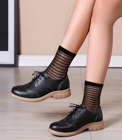 Sheer Ankle Socks Women Girls Dress Lace Trouser Transparent Nylon Calf Socks 6 Pairs in Saudi Arabia