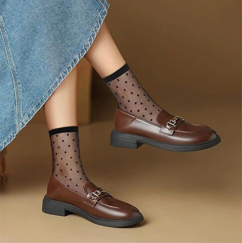 Sheer Ankle Socks Women Girls Dress Lace Trouser Transparent Nylon Calf Socks 6 Pairs in Saudi Arabia