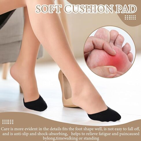 Cuffbow 8 Pairs Women toe socks for heels Ball of Foot Cushion Socks Toe Cover with Padding Non Slip Pain Relief Half Foot Cover in Saudi Arabia