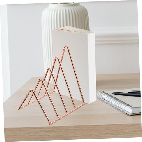 TEHAUX 1set Retractable Double-Layer Book Stand Elegant Triangle Desktop Organizer for Home Office for Books Magazines and Files Scandinavian Design in Saudi Arabia