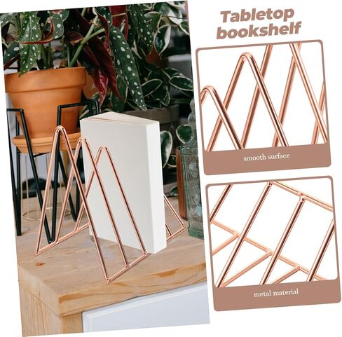 TEHAUX 1set Retractable Double-Layer Book Stand Elegant Triangle Desktop Organizer for Home Office for Books Magazines and Files Scandinavian Design in Saudi Arabia