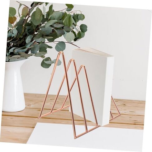 TEHAUX 1set Retractable Double-Layer Book Stand Elegant Triangle Desktop Organizer for Home Office for Books Magazines and Files Scandinavian Design in Saudi Arabia