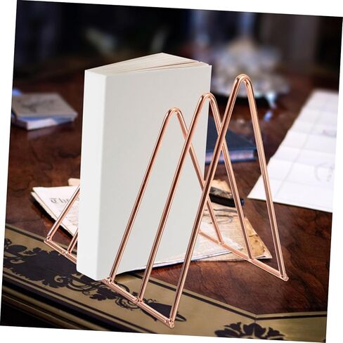 TEHAUX 1set Retractable Double-Layer Book Stand Elegant Triangle Desktop Organizer for Home Office for Books Magazines and Files Scandinavian Design in Saudi Arabia