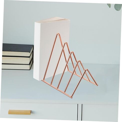 TEHAUX 1set Retractable Double-Layer Book Stand Elegant Triangle Desktop Organizer for Home Office for Books Magazines and Files Scandinavian Design in Saudi Arabia
