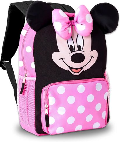 Disney Minnie Mouse Backpack with Lunch Box for Girls - Bundle with 16" Backpack, Lunch Bag, Water Bottle, Stickers, More | Minnie Mouse School Bag with Lunchbox in Saudi Arabia