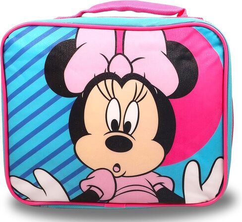 Disney Minnie Mouse Backpack with Lunch Box for Girls - Bundle with 16" Backpack, Lunch Bag, Water Bottle, Stickers, More | Minnie Mouse School Bag with Lunchbox in Saudi Arabia