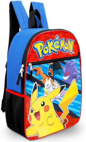 Pokemon Backpack Set - Bundle with 16" Pikachu Backpack, Utility Case, Pencil Holder, Water Bottle, Stickers, More | Pokemon School Bag Set for Kids, Boys, Girls in Saudi Arabia