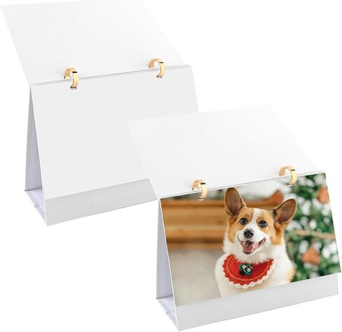 Sublimation Flip Desk Calendar Blank Heat Transfer Standing Desktop Calendars for Office Home 8.29x6.68x2.75 in (Blue) in Kuwait