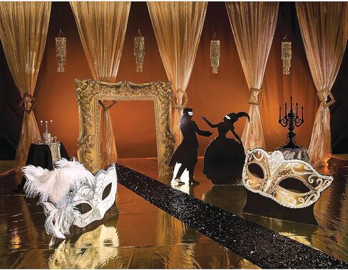 Fun Express Masquerade Ball Decorations Life Size Cardboard Cutout - 72" x 45" Giant Mask Standee for Party Photo Booth Props | Perfect for Prom, Wedding & Formal Event Decor in Saudi Arabia