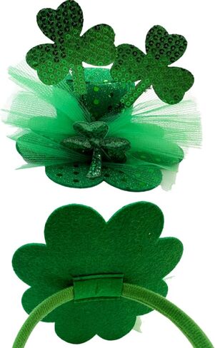 St Patrick's Day Sequin Headband, Green Holiday Hair Accessory for Women, Festive Party Wear in Saudi Arabia