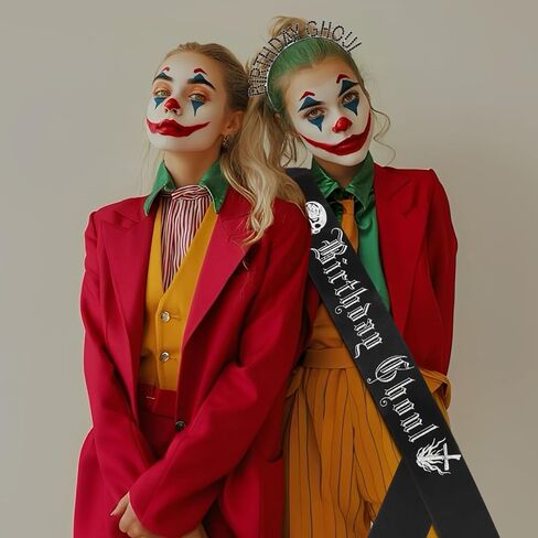 CUBACO Birthday Ghoul Sash and Headband for Women, Halloween Party Decorations Goth Emo Accessories Spooky Gifts Horror Decor Nightmare before Christmas Costumes Girl Birthday Halloween Decorations in Kuwait