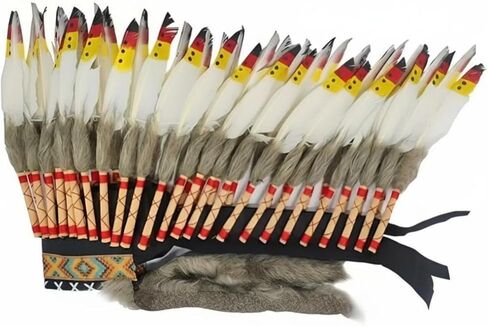 Colaxi Indian Artificial Feather Headdress, American Chief Indian Native Hat, Indian Headwear for Men and Women in Saudi Arabia