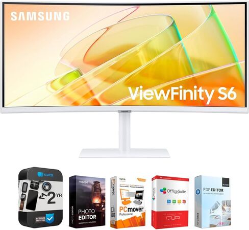 Samsung 27" S3 (S39GD) FHD 100Hz Curved Monitor with Speakers LS27D396GANXZA Bundle with Elite Suite 18, 2X HDMI Cable and Deco Gear CPS Exclusive 26 Month Protection Pack (BEACH-CPS-26M250) in Saudi Arabia