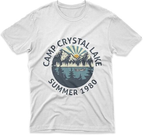 تي شيرت كامب كريستال ليك صيف 1980 تي شيرت مضحك بجرافيك للتخييم عتيق للكبار تي شيرت جديد in Saudi Arabia
