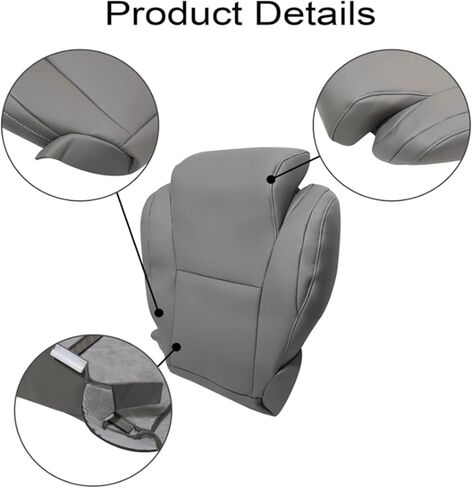 GXARTS Driver & Passenger Side Bottom & Top Lean Back Leather Seat Cover Gray #13 Compatible with Toyota Tundra & Sequoia 2007 2008 2009 2010 2012 2013 in Saudi Arabia