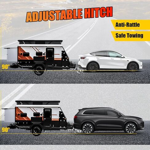 Heavy Duty Adjustable Trailer Hitch for 2" Receiver - 6" Drop & Rise, 12,500 lbs GTW, Class 3/4 Hitch for Trucks, with 3 Anti-Theft Locking Pins | Aluminum Drop Hitch in Saudi Arabia