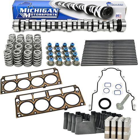 Michigan Motorsports Stage 2 Truck Camshaft Install Kit for GM/Chevy Gen III/IV LS 4.8L 5.3L LS Vortec Trucks (Includes Cam Kit, Gaskets, Lifters & Trays) in Saudi Arabia