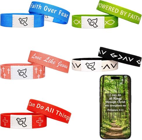 CZFSWT 5Pcs Tap To Pray Bracelet, Bible Verse Bracelets, Scripture Bracelets Suitable for Spiritual Support and Prayer Reminders in Saudi Arabia