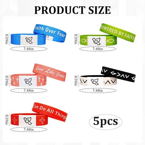 CZFSWT 5Pcs Tap To Pray Bracelet, Bible Verse Bracelets, Scripture Bracelets Suitable for Spiritual Support and Prayer Reminders in Saudi Arabia