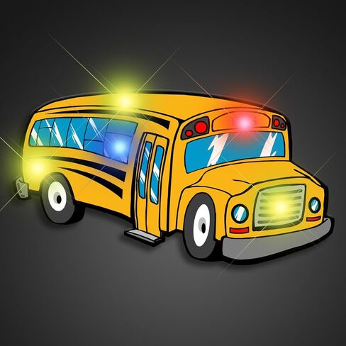 Light Up School Bus Flashing Blinking LED Body Light Lapel Pins (5-Pack) in Saudi Arabia