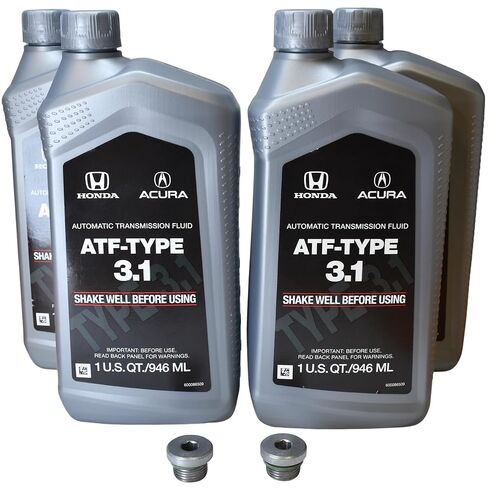 Honda ATF-Type 3.1 08268-P99-4EDAD(x4 Quarts) + ATF Screw Plug 06237-5J4-010(x2), 9-Speed Transmission, Fluid Drain and Fill Kit in Saudi Arabia