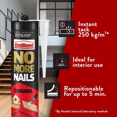 لا مزيد من الأظافر الأصلية، لاصق تثبيت عالي التحمل، غراء قوي للخشب والسيراميك والمعادن والمزيد، لاصق أبيض فوري للإمساك، خرطوشة 1 × 365 جم in Kuwait