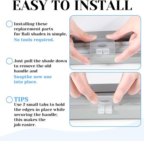 Sliner 10 Pcs Cordless Honeycomb Shade Lift Handles, Replacement Pull Handles for 3/4" Pleat Cellular Blinds, Fit Blind Pulls for Honeycomb Shades Made After 2015 in Kuwait