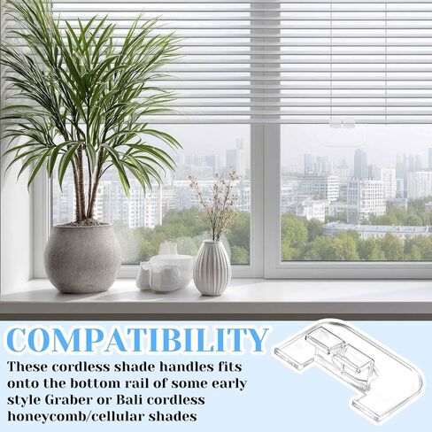 Sliner 10 Pcs Cordless Honeycomb Shade Lift Handles, Replacement Pull Handles for 3/4" Pleat Cellular Blinds, Fit Blind Pulls for Honeycomb Shades Made After 2015 in Kuwait