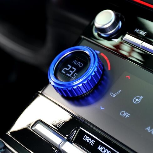 CNAURDA Blue Aluminum Air Condition Switch Button Knobs Decals AC Radio Switch Knob Cover A/C Centre Control Button Protection Compatible with Hyundai Santa FE 2024-2025 Accessorie,Pack of 2 in Saudi Arabia