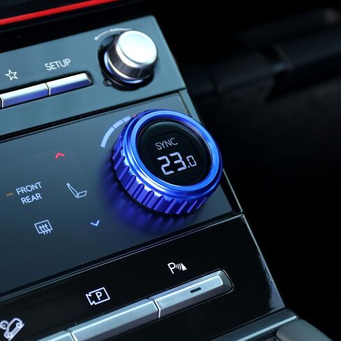 CNAURDA Blue Aluminum Air Condition Switch Button Knobs Decals AC Radio Switch Knob Cover A/C Centre Control Button Protection Compatible with Hyundai Santa FE 2024-2025 Accessorie,Pack of 2 in Saudi Arabia