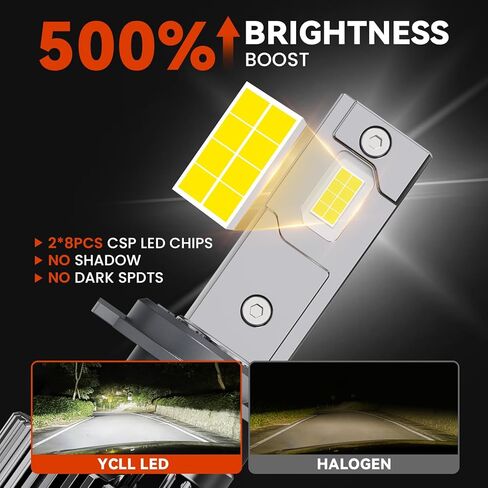 YCLL Compatable with GM-C Acadia 2007-2012 LED Bulb Combo Pack,6500K White,500% Brightness,70W,6 Pack in Kuwait