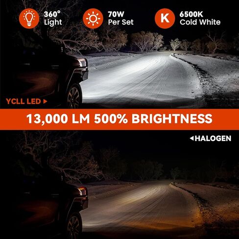 YCLL Compatable with GM-C Acadia 2007-2012 LED Bulb Combo Pack,6500K White,500% Brightness,70W,6 Pack in Kuwait