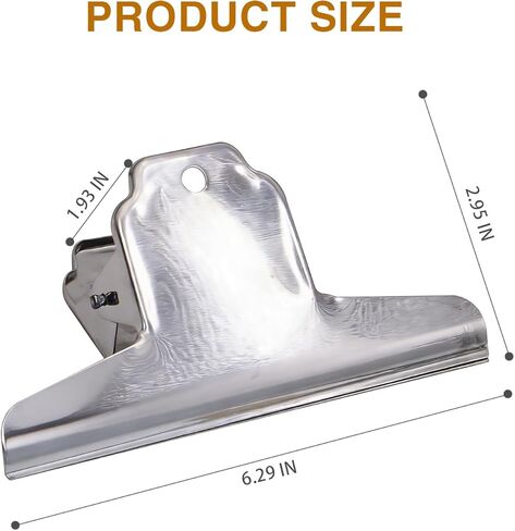 مشبك حقيبة طعام للكلاب كبير جدًا مقاس 6.3 بوصة، مشابك حقيبة كبيرة، مشبك قوي من الفولاذ المقاوم للصدأ للمدرسة والمطبخ والمكتب in Kuwait