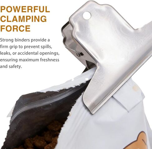 مشبك حقيبة طعام للكلاب كبير جدًا مقاس 6.3 بوصة، مشابك حقيبة كبيرة، مشبك قوي من الفولاذ المقاوم للصدأ للمدرسة والمطبخ والمكتب in Kuwait