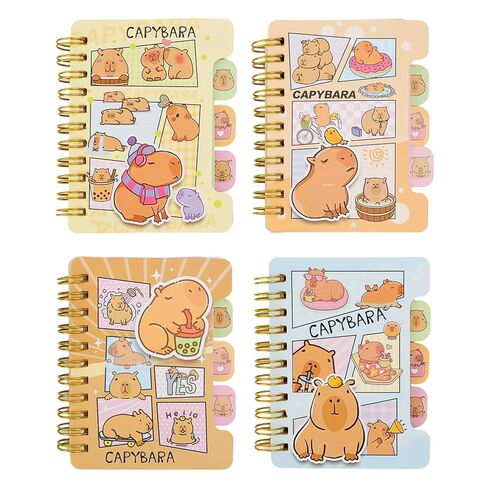1pc Random Portable Cute Coil Notebook Cartoon Capybara Mini Notepad Diary Agenda Planner Stationery Gift School Supplies in Saudi Arabia