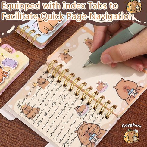 1pc Random Portable Cute Coil Notebook Cartoon Capybara Mini Notepad Diary Agenda Planner Stationery Gift School Supplies in Saudi Arabia