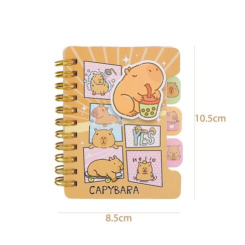 1pc Random Portable Cute Coil Notebook Cartoon Capybara Mini Notepad Diary Agenda Planner Stationery Gift School Supplies in Saudi Arabia