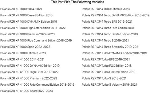 Tusk UTV Fender Flare Kit أسود لـ Polaris RZR XP 1000 2014-2021 in Saudi Arabia