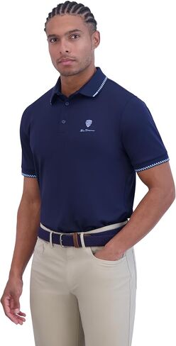 قمصان الجولف الرجالية من Ben Sherman - مقاس رياضي رياضي، عامل حماية من أشعة الشمس +، ماص للرطوبة، مقاوم للرائحة، قميص كاجوال in Kuwait